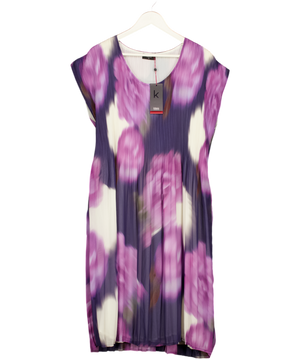 KLASS Purple Print Plisse Midi Dress UK XXL