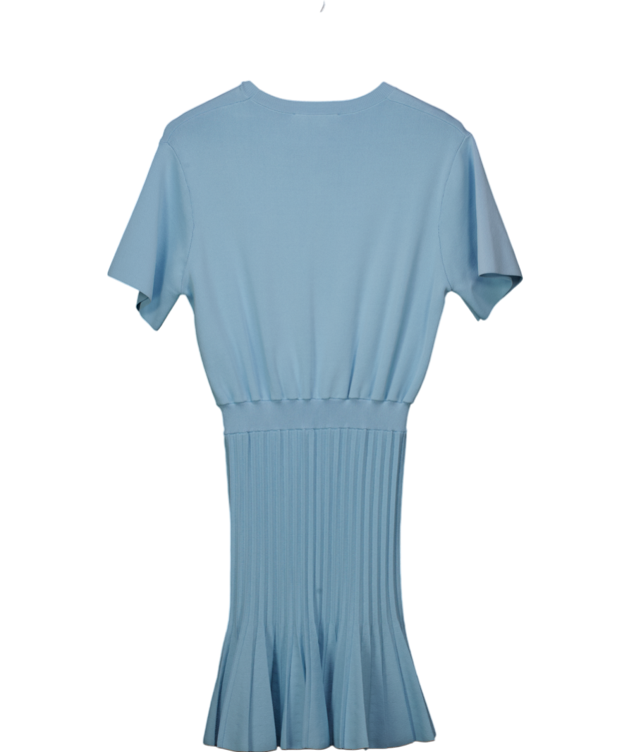 ZARA Blue Knit Pleated Midi Dress UK M