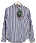 HOLLAND COOPER Blue Striped Crested Button Down Shirt UK 8