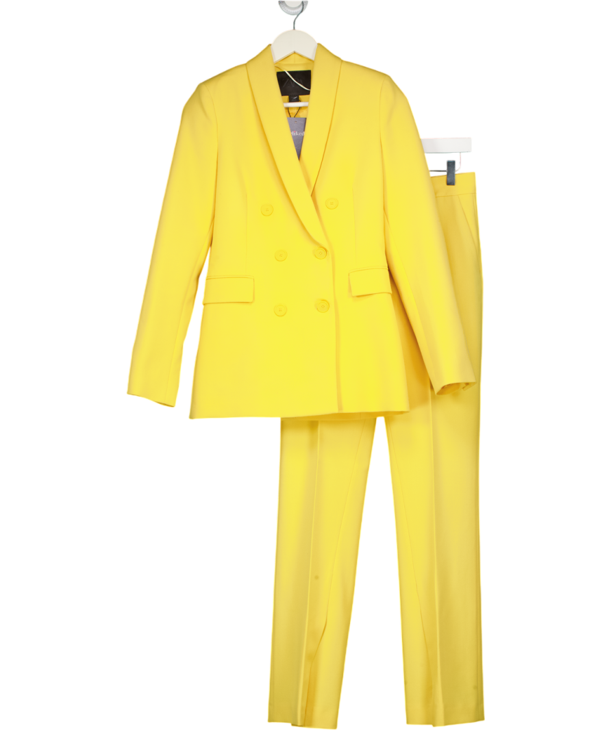 ZARA 2-piece Yellow Double Breasted Blazer And Straight Leg Trouser Suit UK XS