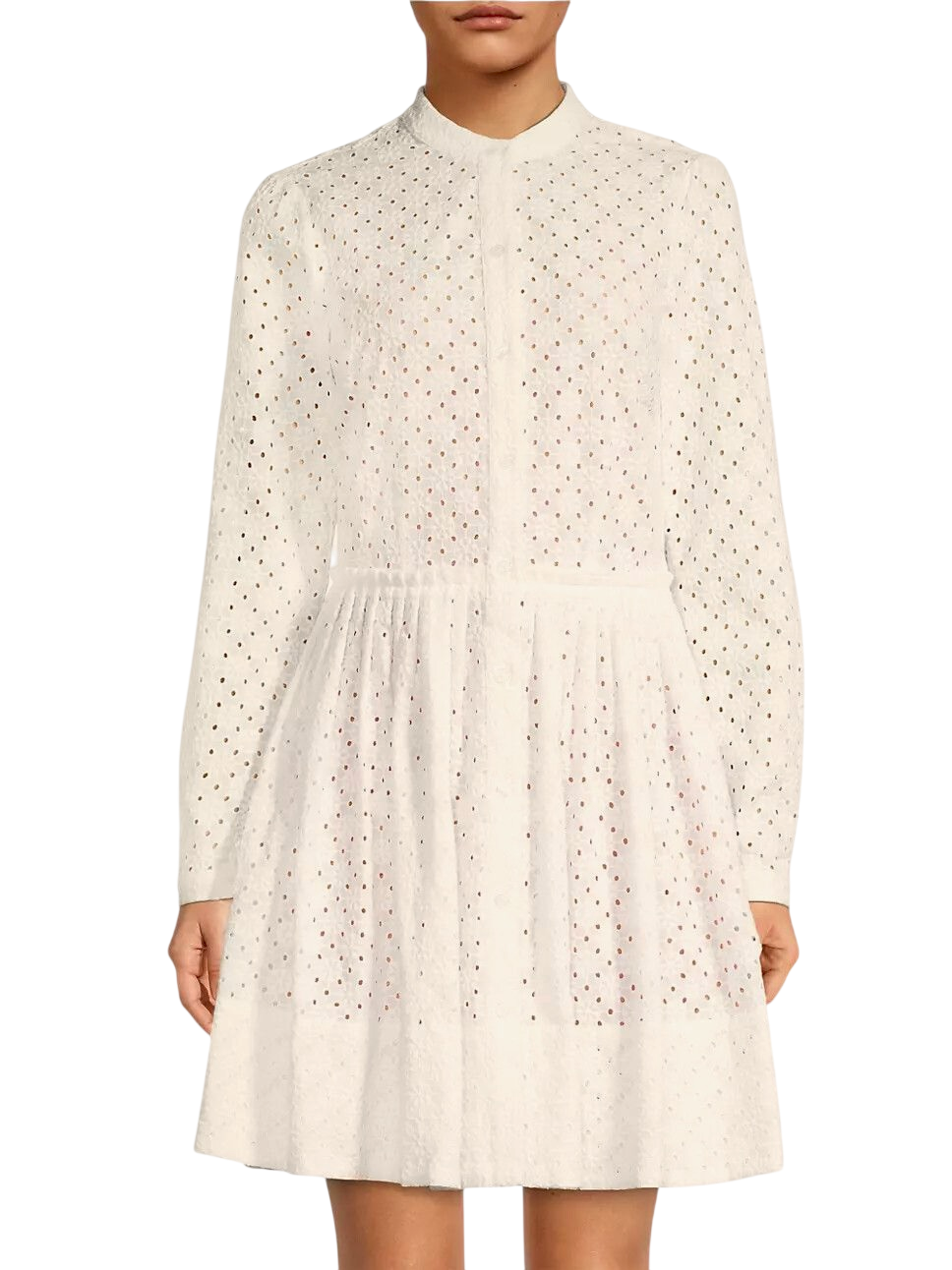 Michael Kors White Eyelet Cotton Dress UK S