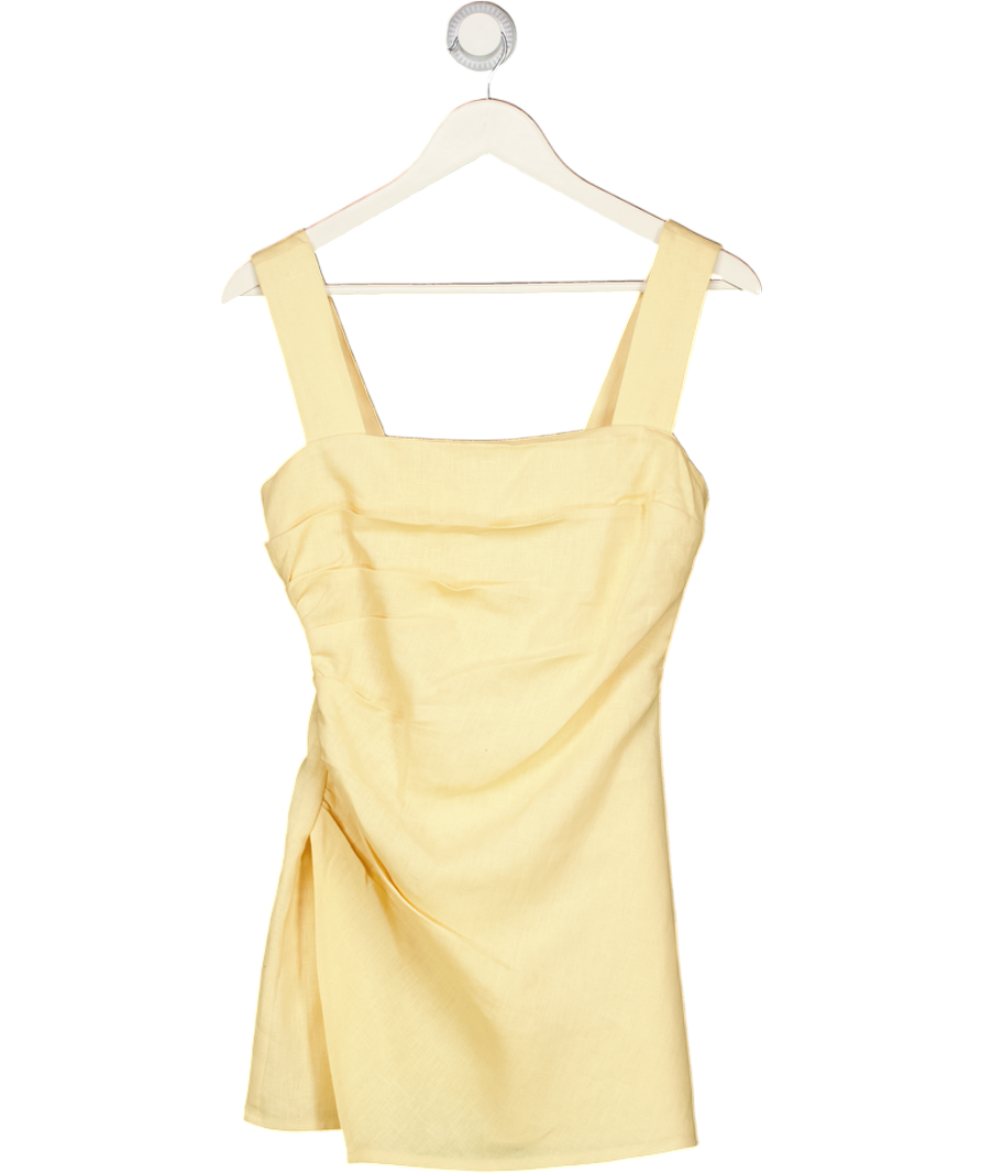 REFORMATION Butter Yellow Linen Mni Dress Us2 UK 6