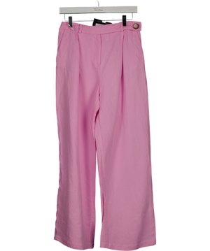 Mint Velvet Pink Linen & Viscose Blend Trousers - Short Length UK 10