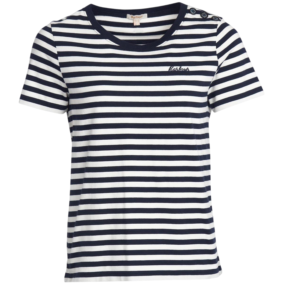 Barbour Blue Classic Breton stripe Ferryside T-shirt UK 8