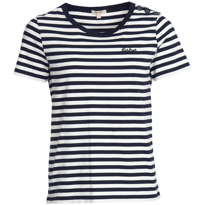 Barbour Blue Classic Breton stripe Ferryside T-shirt UK 8