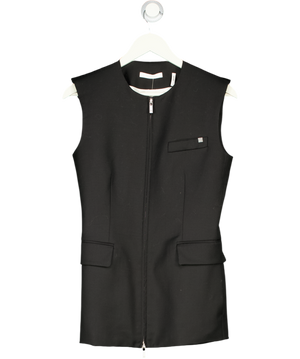 HELMUT LANG 100% Wool Zip Vest - Waistcoat - Black Sz2 UK 6