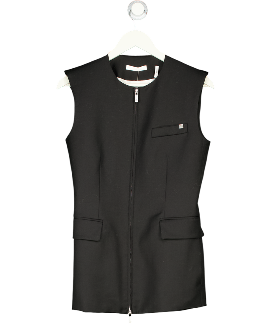 HELMUT LANG 100% Wool Zip Vest - Waistcoat - Black Sz2 UK 6