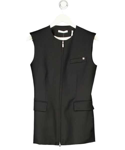 HELMUT LANG 100% Wool Zip Vest - Waistcoat - Black Sz2 UK 6