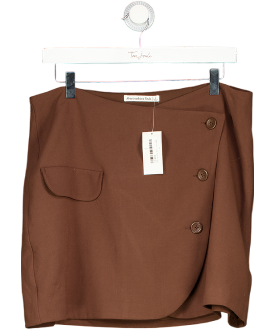 Abercrombie & Fitch Brown Wrap Button Up Mini Skirt UK L