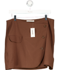 Abercrombie & Fitch Brown Wrap Button Up Mini Skirt UK L