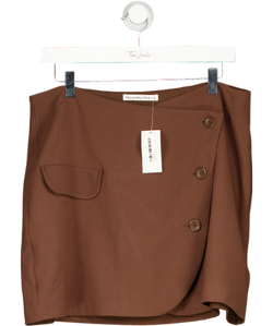 Abercrombie & Fitch Brown Wrap Button Up Mini Skirt UK L