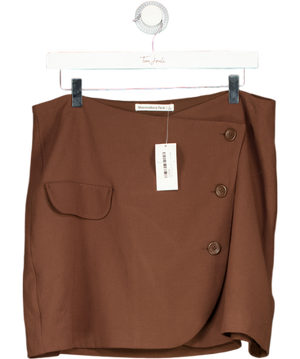 Abercrombie & Fitch Brown Wrap Button Up Mini Skirt UK L