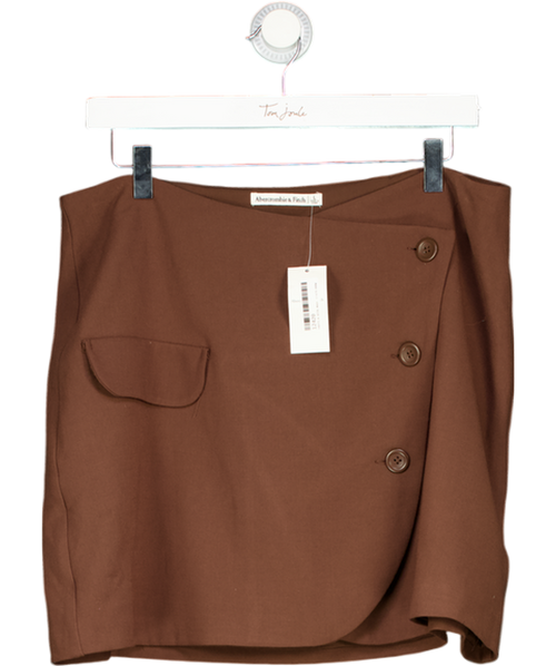 Abercrombie & Fitch Brown Wrap Button Up Mini Skirt UK L