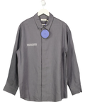 PANGAIA Dna Linen Collared Long Sleeve Shirt Atmosphere Grey UK M