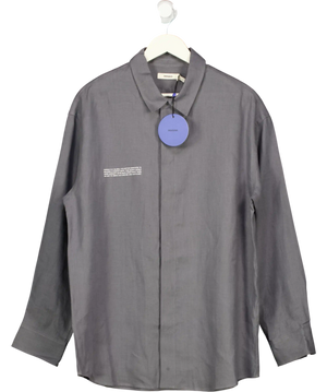 PANGAIA Dna Linen Collared Long Sleeve Shirt Atmosphere Grey UK M