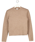 COS Beige Sculpted-shoulder Merino Wool Jumper UK S