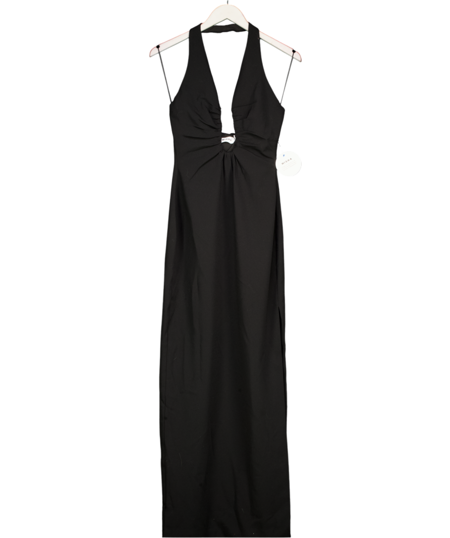 Misha The 'alusia' Sculptural Neckline Maxi Dress In Black UK S