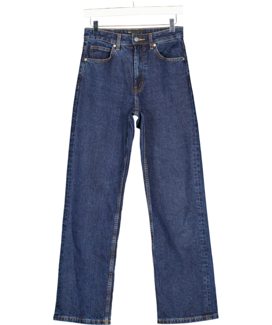 ASOS Dark Blue High Waist Straight Leg Jeans W26