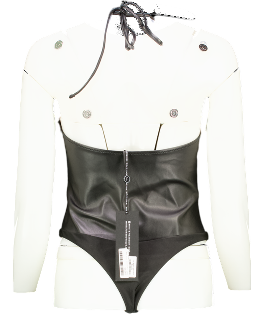White Fox Black I Think I'm Ready Pu Bodysuit UK M