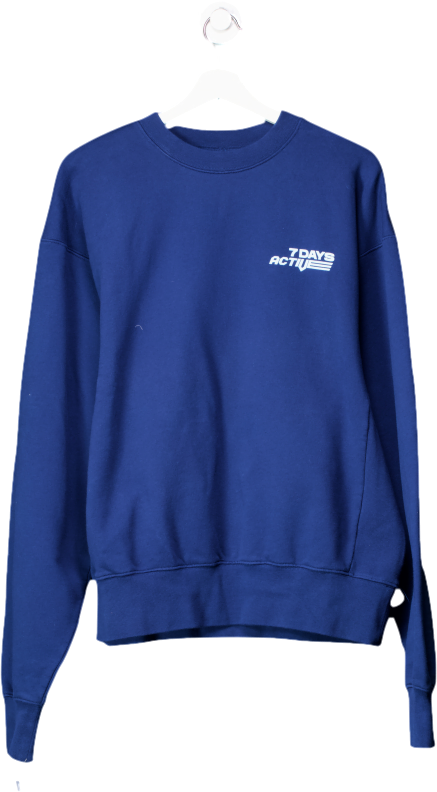 7 Days Active Blue Crew Neck Sweatshirt UK S