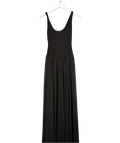 Club L Black Scoop-neck Maxi Dress With Pleated Mesh Skirt UK 6
