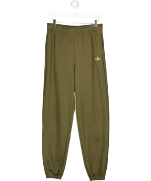 ALO Khaki Green Logo Joggers UK S