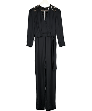 Sandro Black Wrap Lace Jumpsuit UK XS