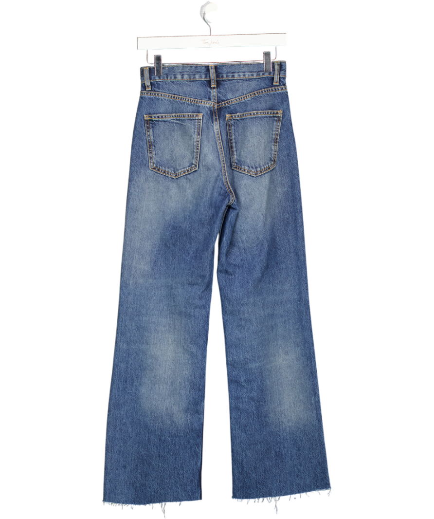ZARA Blue Ropped High-waist Bell Bottom Jeans UK 6