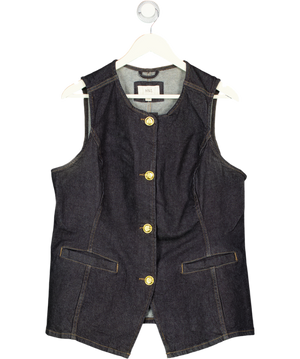 M&S Blue Button Through Waistcoat UK 16