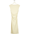 H&M Cream Xream Ruched Side Textured Jersey Midi Dress UK S