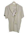 BITE STUDIOS Cream Ludo Oversized Lyocell / Cashmere Tee UK S