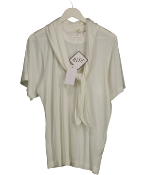 BITE STUDIOS Cream Ludo Oversized Lyocell / Cashmere Tee UK S