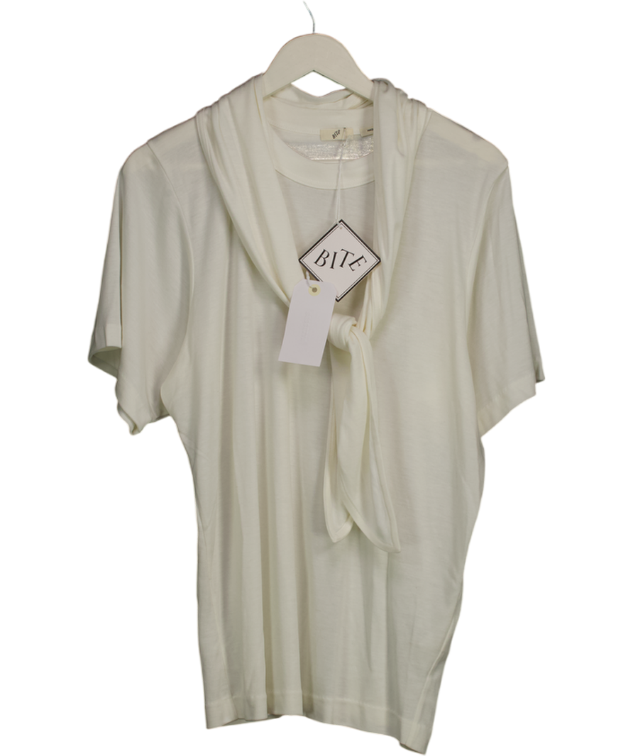 BITE STUDIOS Cream Ludo Oversized Lyocell / Cashmere Tee UK S