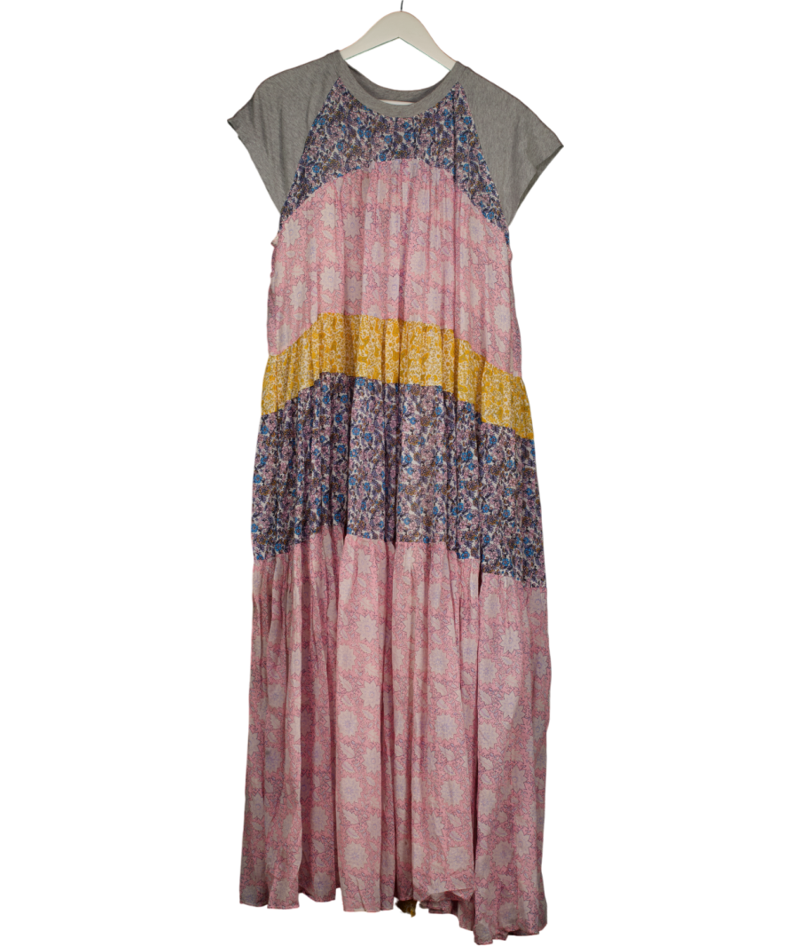 Free People Multicoloured Multicolour Tiered Printed Maxi Dress UK XS