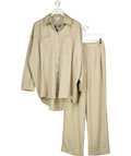Topshop Beige Shirt And Trouser Set UK 10
