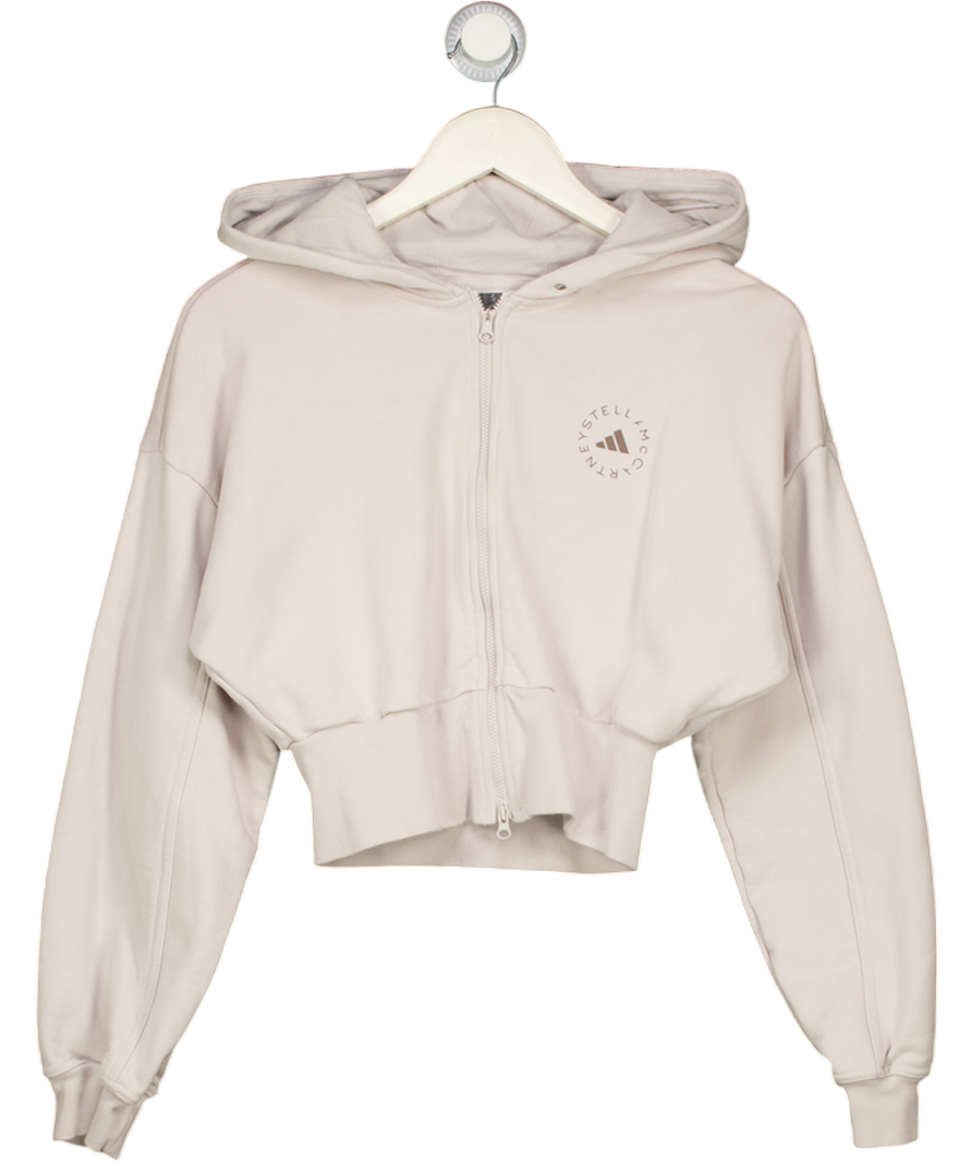 Adidas by Stella Mccartney Beige Sportswear Cropped Hoodie UK S