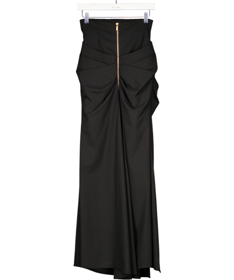 Karen Millen Black Soft Tailored High Waisted Draped Maxi Skirt UK 6