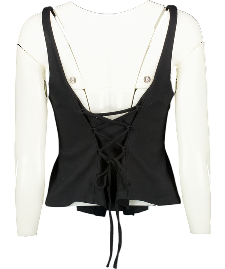 FREE PEOPLE Black "a Moment In Time" Corset Style Top With Feature Buttons UK XS