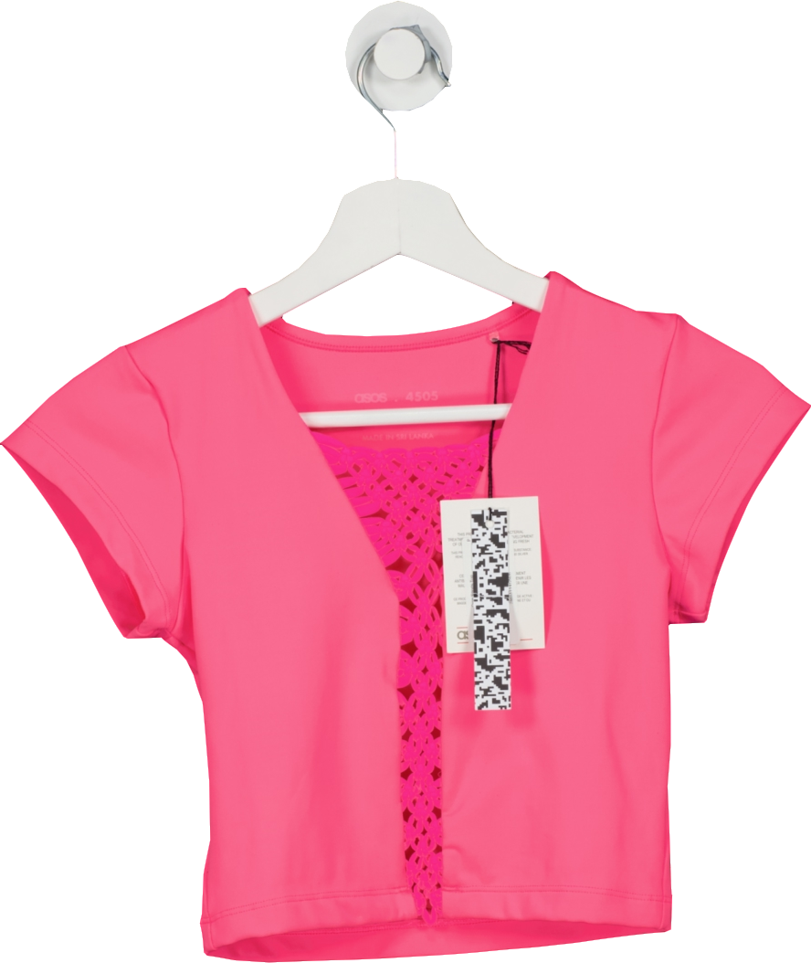 ASOS Pink Crop Sports Top UK 4