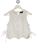 NOBODY'S CHILD X Elizabeth Scarlett Sintra Sun Cotton Cutwork Top, White UK 8