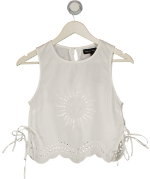 NOBODY'S CHILD X Elizabeth Scarlett Sintra Sun Cotton Cutwork Top, White UK 8