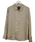 Reformation Cream Satin Square Print Shirt UK M/L