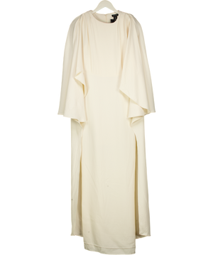 KAREN MILLEN Cream Viscose Cape Detail Maxi Dress UK 6