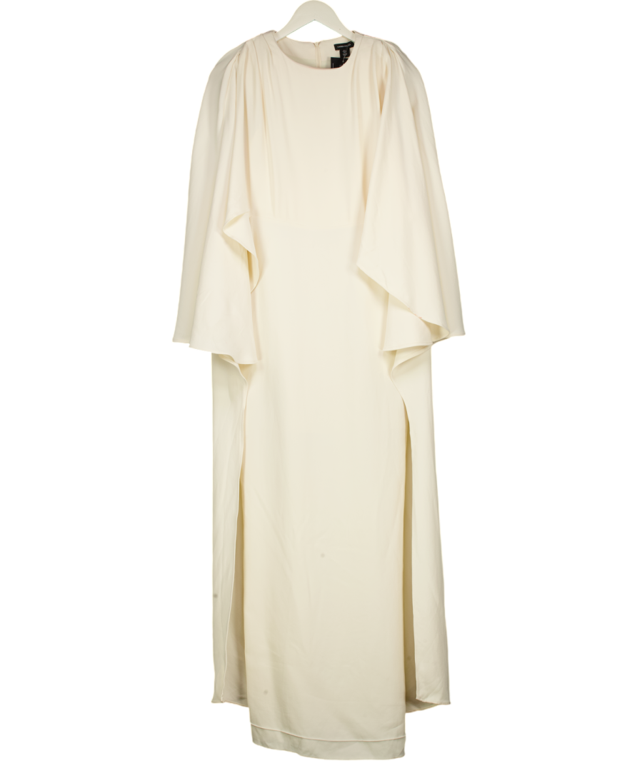 KAREN MILLEN Cream Viscose Cape Detail Maxi Dress UK 6