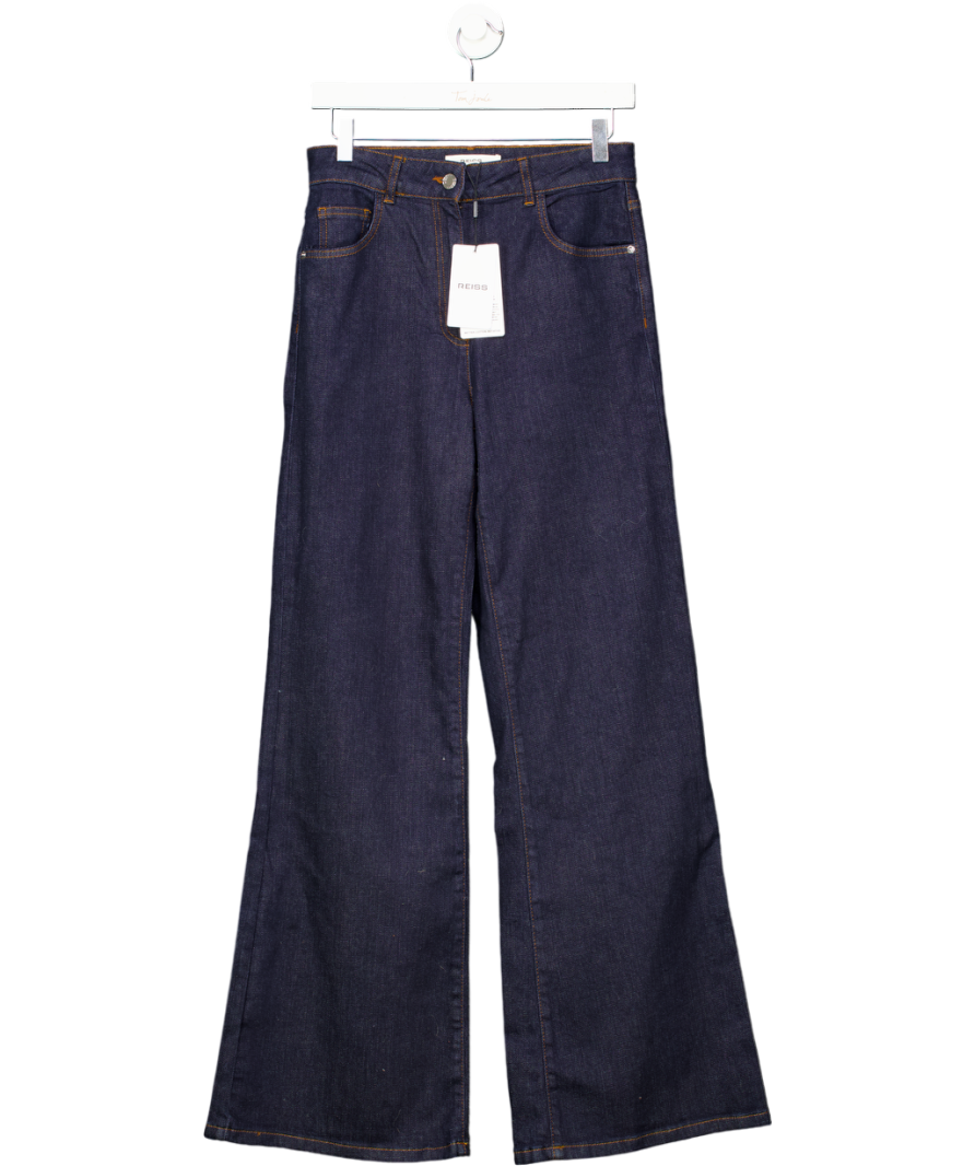 REISS Dark Blue Bonnie Mid-rise Flared Jeans W27