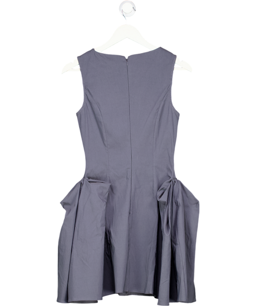 ASOS Grey Bengaline High Neck Pleated Hip Detail Mini Dress UK 8