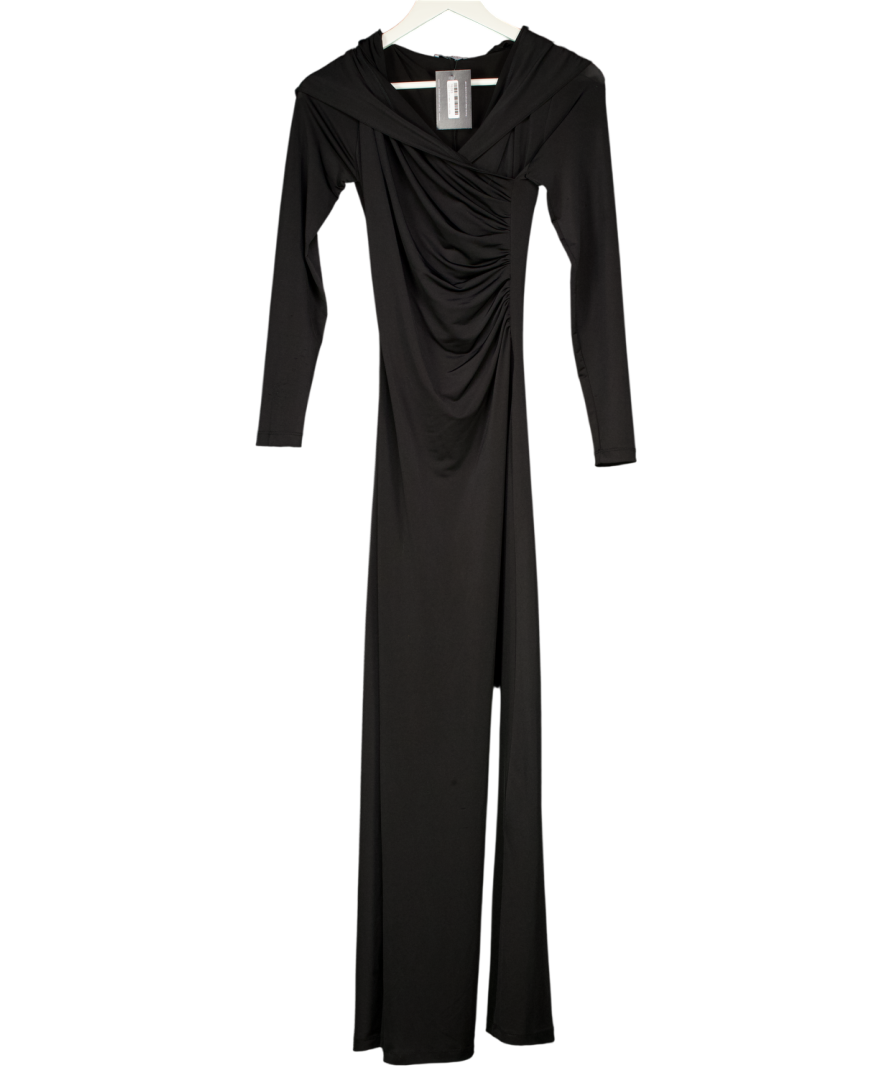 Normaillot Black Hooded Wrap Maxi Dress UK S
