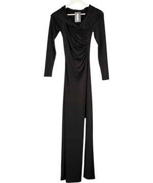 Normaillot Black Hooded Wrap Maxi Dress UK S