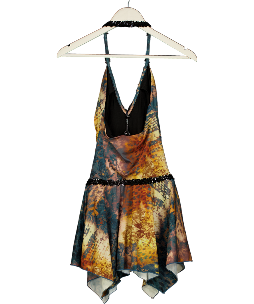 WHITE FOX Beige Island Glow Halter Mini Dress Old Town UK XS