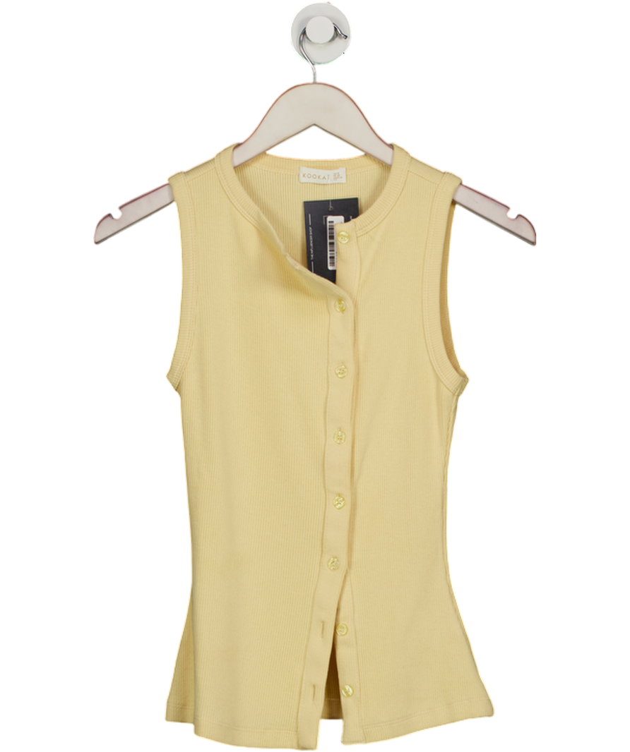 kookai Yellow Bec Button Tank UK 8